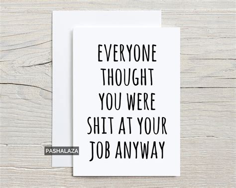 Funny Leaving Card For Work Colleague Rude Leaving Card For Etsy