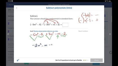 A24 Subtract Polynomials Intro Polynomial Arithmetic Algebra 2