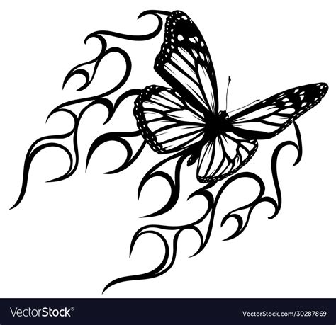 Abstract tattoo - a magic butterfly Royalty Free Vector