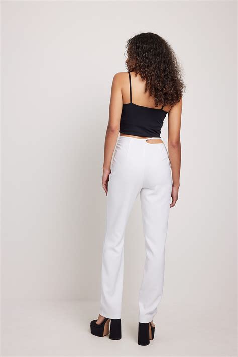 Low Waist Strap Detailed Pants Offwhite Na