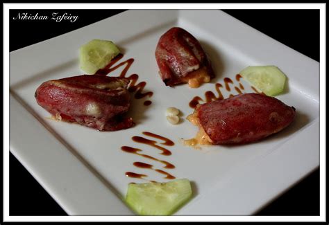 PIMIENTOS DEL PIQUILLO EN TEMPURA DE ARROZ RELLENOS DE GAMBAS Y SALMÓN