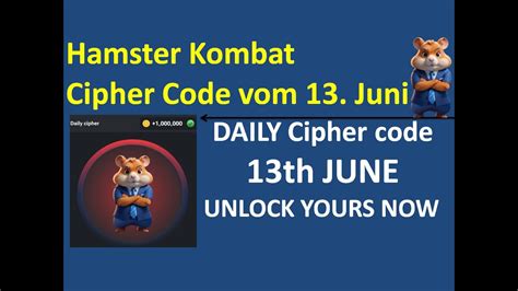 Hamster Kombat Cipher Code 13 Juni UNLOCK Your DAILY Cipher Morse