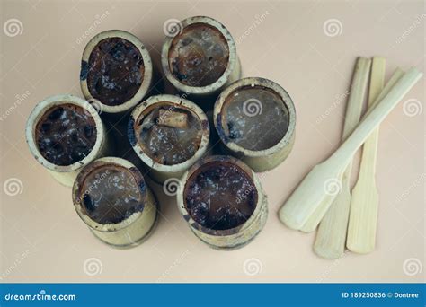 Sticky Rice Cooked With Coconut Milk Khao Lam Stock Photo Image Of