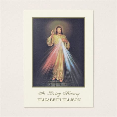 Catholic Jesus Divine Mercy Funeral Prayer Card Zazzle Funeral Prayers