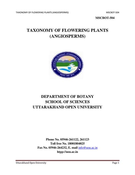 Solution Msc Botany Semester Taxonomy And Angiosperms Studypool