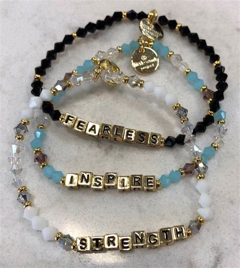 Uplifting Word Bracelets With Gold Beads