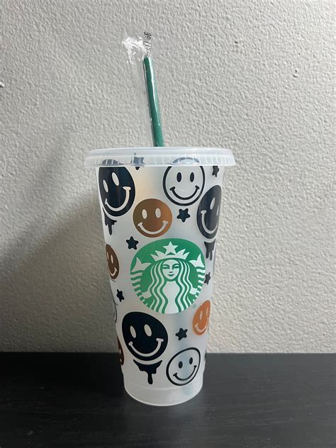 Smiley Face Starbucks Cold Cup Etsy
