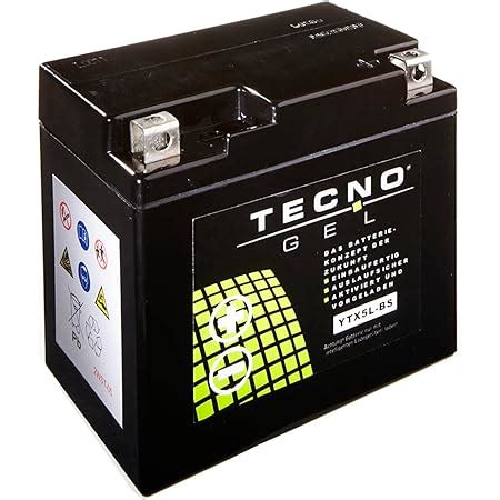 TECNO GEL Motorrad Batterie YTX5L BS 12V Gel Batterie 6Ah Statt