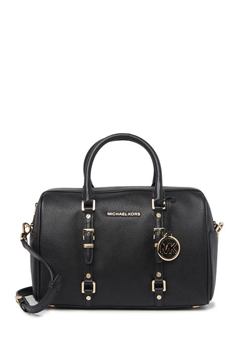 MICHAEL Michael Kors Leather Bedford Legacy Duffle Satchel Bag In Black