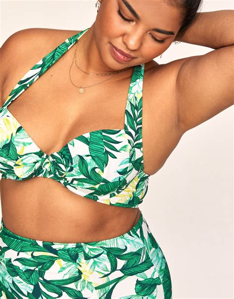 Shelby Tropical Green Plus Two Piece Contour Demi Bikini Adore Me