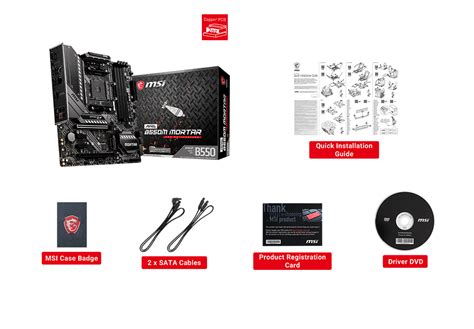 MSI MAG B550M MORTAR AMD AM4 DDR4 CF Lightning Gen 4 M.2 USB 3.2 Gen 2 ...