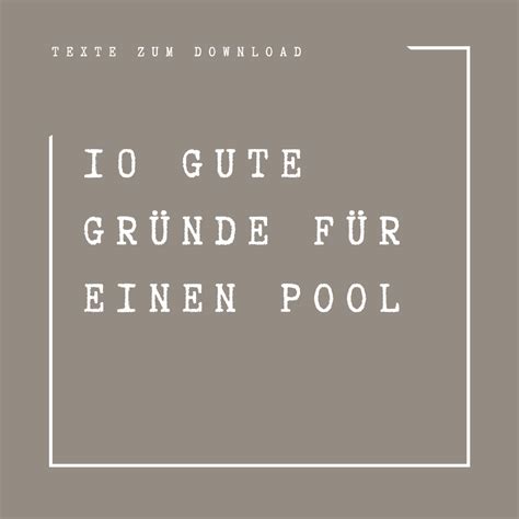 Gute Gr Nde F R Einen Pool Bsw