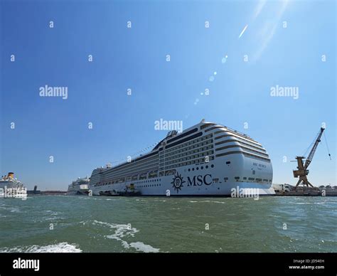 Venice Cruise Port Terminal Marittima And Msc Musica Stock Photo Alamy