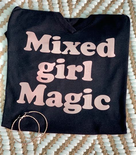 Mixed Girl Magic Black T Shirt Etsy