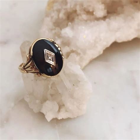 Onyx Victorian Ring Etsy