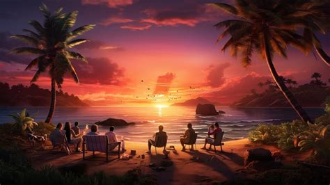 Beachside Serenity Sunset Chillout With Palms Your Moment Of