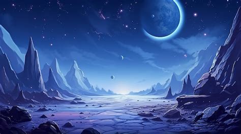 Premium Photo Alien Planet Surface Futuristic Landscape Background