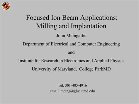 Focused ion beam applications: milling and implantation - CMI