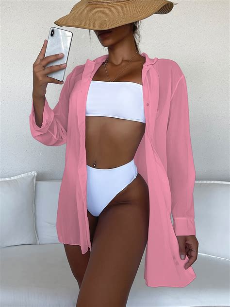 Shein Swim Vcay Kimono De Hombros Ca Dos Bajo Asim Trico Moda De