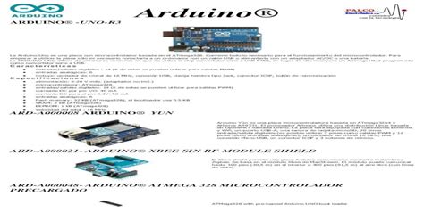 Palco Arduino® · Arduino® Arduino® Uno R3 La Arduino Uno Es Una Placa