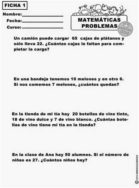 Problemas Sumas Restas Y Multiplicaciones Artofit