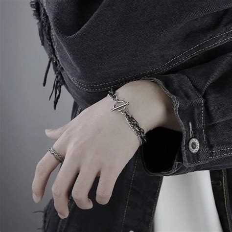 Bracelet Homme Chaîne Bracelet Hip Hop Bracelet En Acier Inoxydable