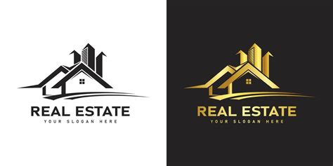 Real Estate Logo And House Logo Design With Golden Color 24200902 Vector Art At Vecteezy