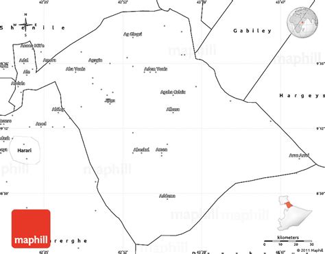 Blank Simple Map of Jijiga