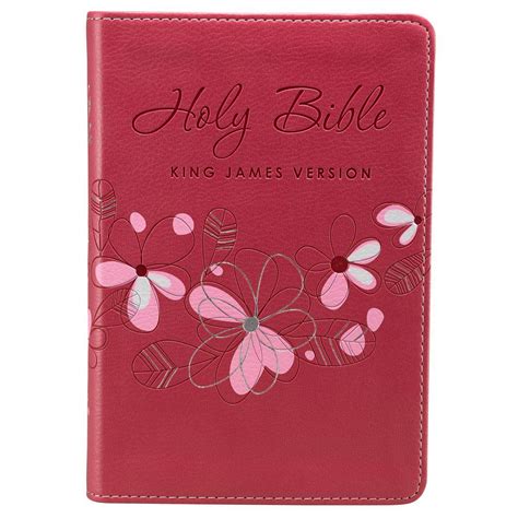 Pink Faux Leather Compact King James Version Bible Kjv Bibles