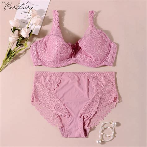 Parifaiy E Cup Sexy Lace Bra Set For Women Plus Size Non Padded Bra And