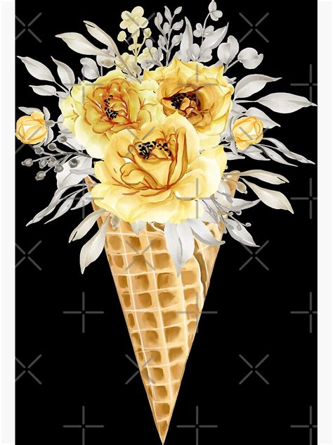 Ice Cream Cone Rose Ice Cream Cone Flowers Ice Cream Cone Art