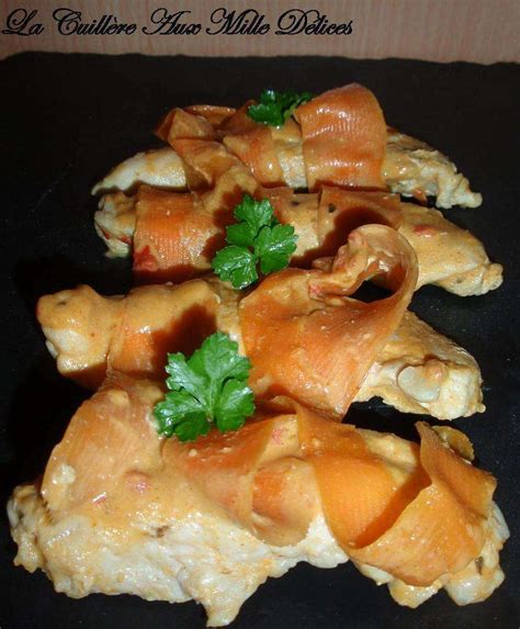 Aiguillettes De Poulet Sauce Moutarde Et Ses Tagliatelles De Carottes