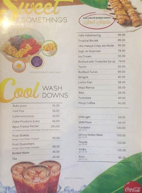 Menu At Hukad Sa Golden Cowrie Restaurant Cebu City Robinsons Cybergate