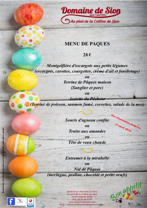 Menu De P Ques Affiche Domaine De Sion