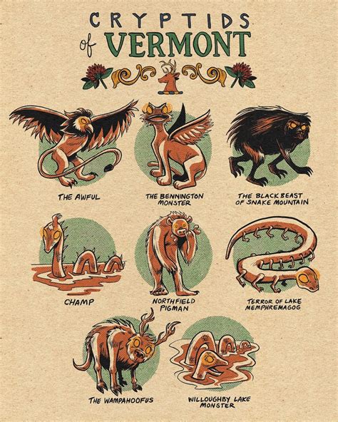 Famous Cryptids Of Vermont 11 X 14 Print Etsy