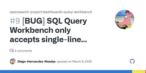 BUG SQL Query Workbench Only Accepts Single Line Query V 1 0 0