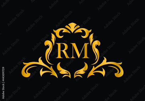 Luxury Alphabet Letters Rm Golden Floral Alphabet Monogram Initials