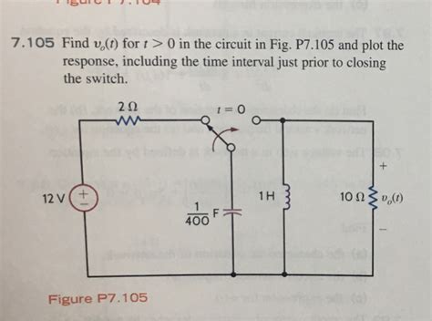 Solved Find Upsilon 0 T T 0 In The Circuit In Fig P7 105