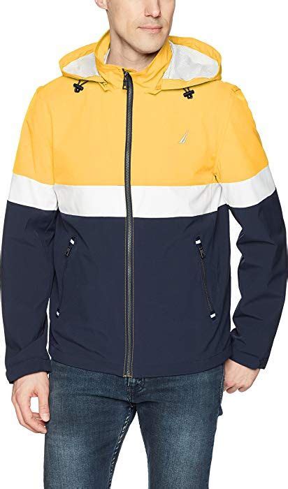 Nautica Mens Hooded Colorblock Jacket Color Block Jacket Mens