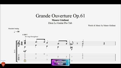 Grande Ouverture Op By Mauro Giuliani With Guitar Tutorial Tabs