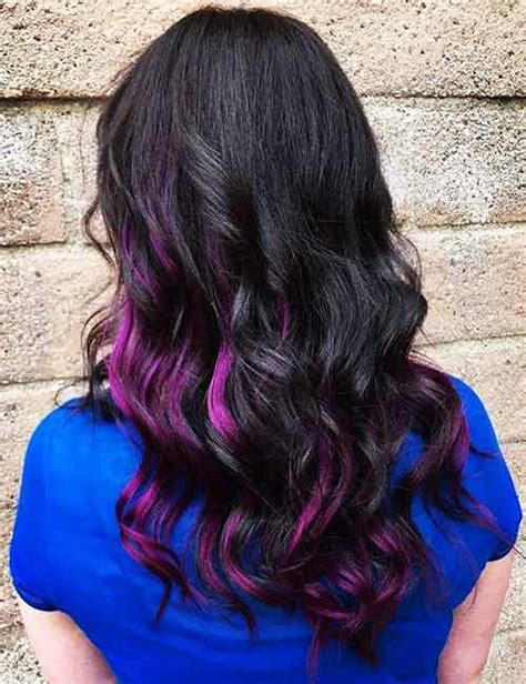 21 Pretty Purple Highlights Ideas For Dark Hair