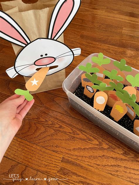 Feed The Bunny Color Shape Carrots Free Printable Activity Easter