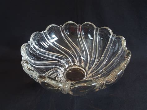 Crystal Mikasa Peppermint Swirl Bowl Vintage Large Clear Etsy