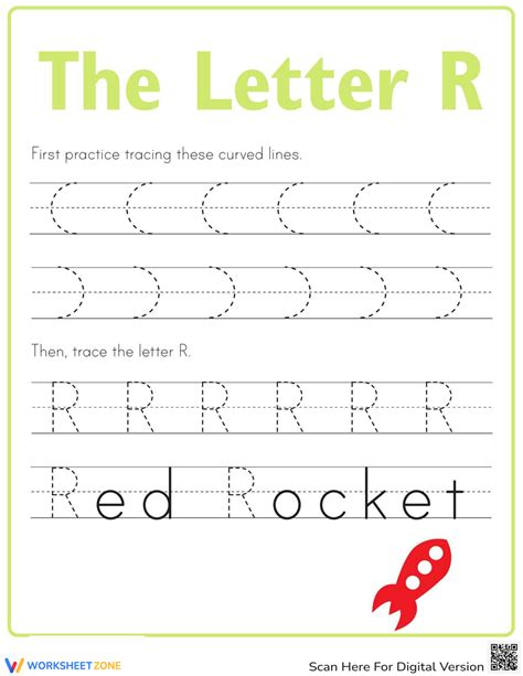 Practice Tracing The Letter R Worksheet