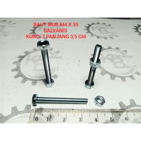 Jual Baut Mur M X Galvanis Baut Mur Iso M X Putih Kunci