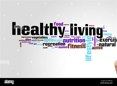 Healthy Living Concept Word Cloud Background Stock Photo Alamy