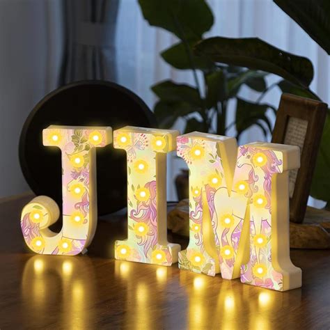 Letras Iluminadas Letras Led Con Purpurina Letras De Marquesina Con 18 Colores Que Cambian De