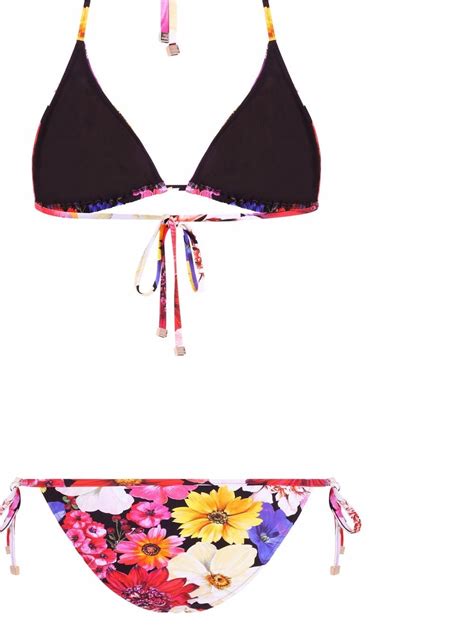 Dolce Gabbana Floral Print Triangle Bikini Farfetch