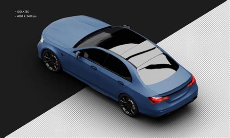 Premium Psd Isolated Realistic Matte Blue Luxury Modern Sedan Super