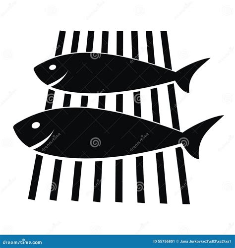 Pescados Asados A La Parilla Ilustraci N Del Vector Ilustraci N De